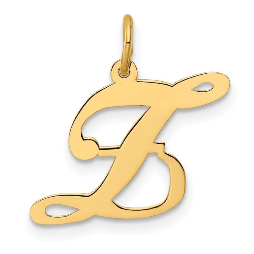 Kazi Luxury 14k Yellow Gold Medium Fancy Script L… - image 1